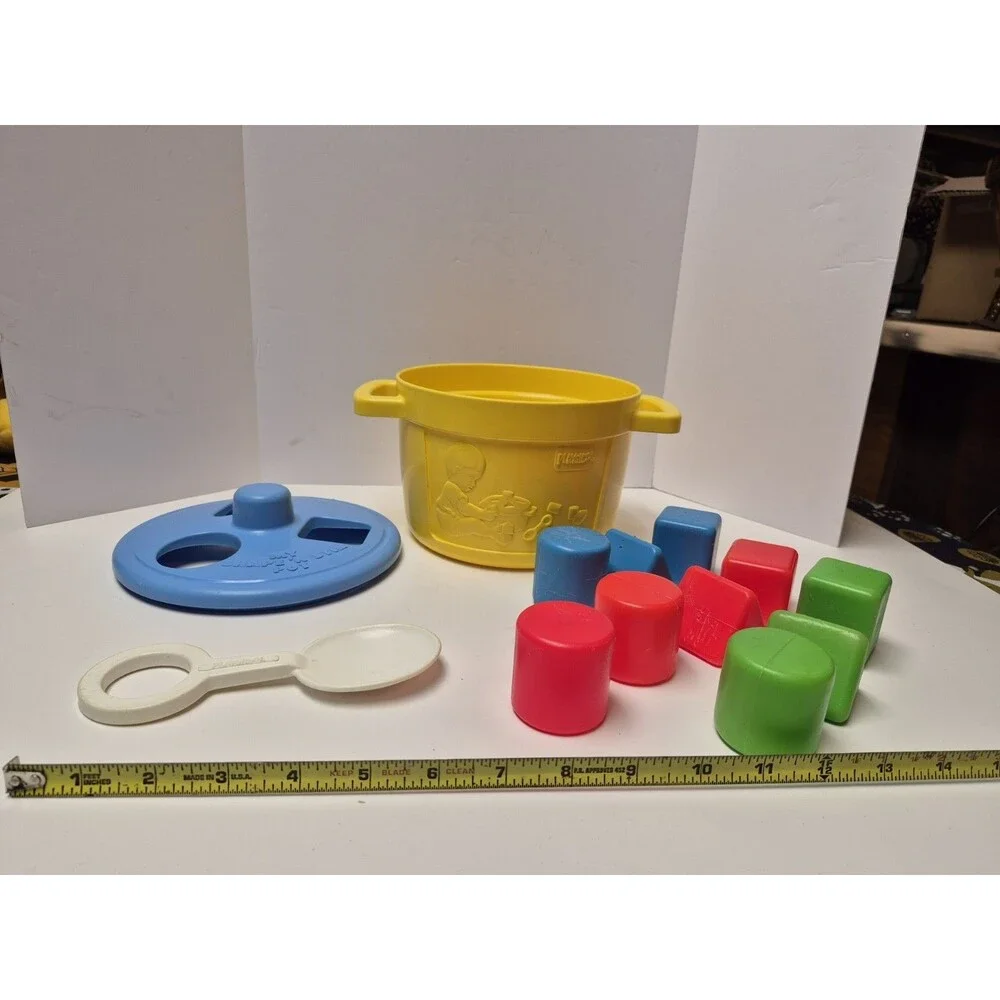 Vintage Playskool 1984 My Shape 'N Stir Pot Complete Set